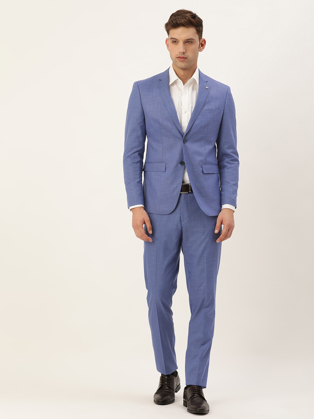 

Peter England Self Design Single-Breasted Two-Piece Formal Suit, Blue