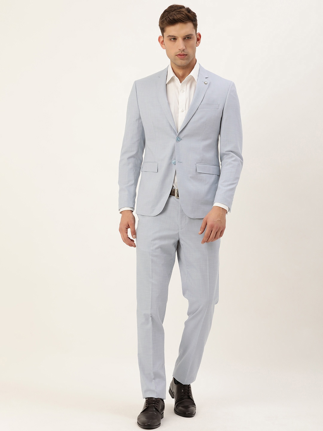 

Peter England Self Design Single-Breasted Two-Piece Formal Suit, Blue