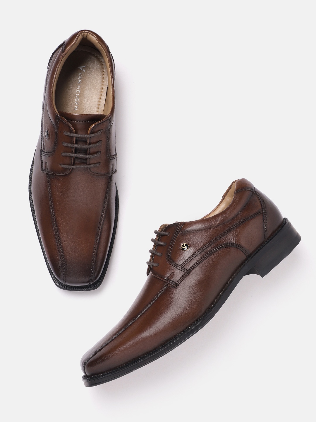 

Van Heusen Men Leather Formal Derbys, Brown