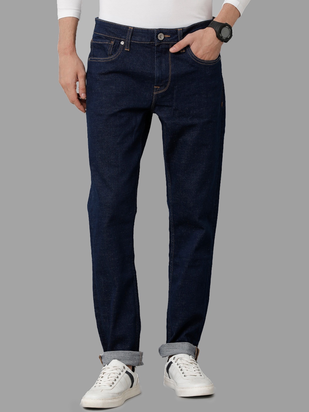 

Voi Jeans Men Slim Fit Stretchable Jeans, Navy blue