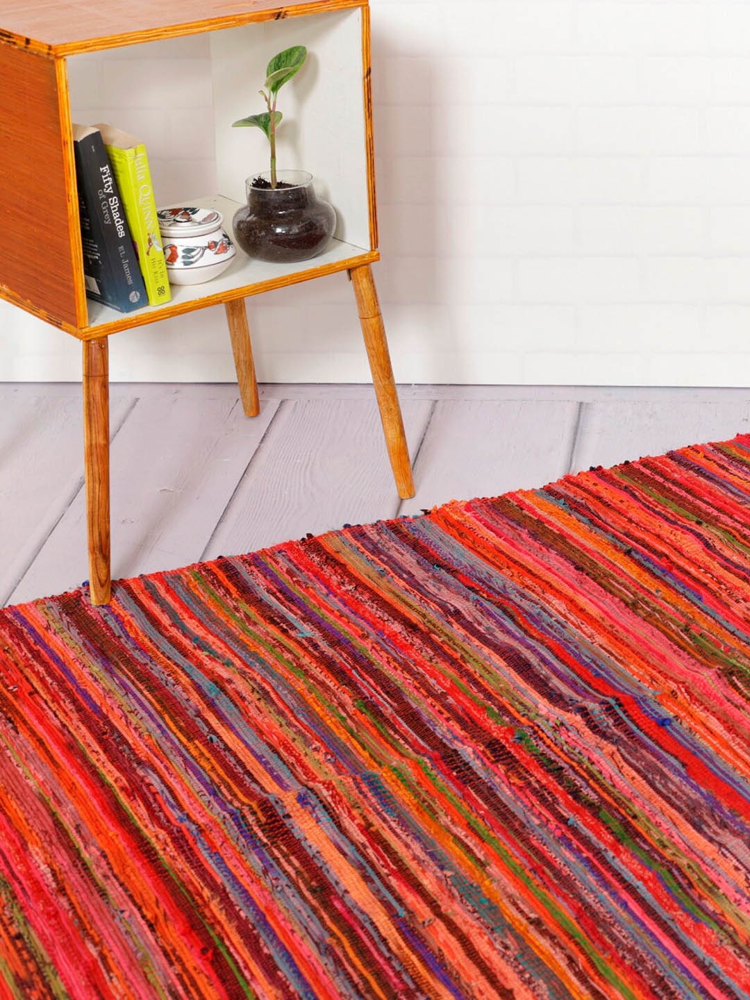 

HANDICRAFT PALACE Red Braided Cotton Carpet
