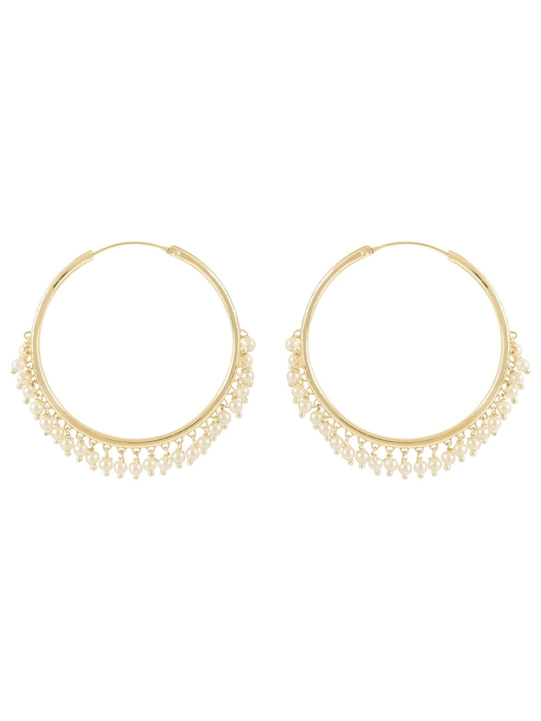 

I Jewels Contemporary Hoop Earrings, White