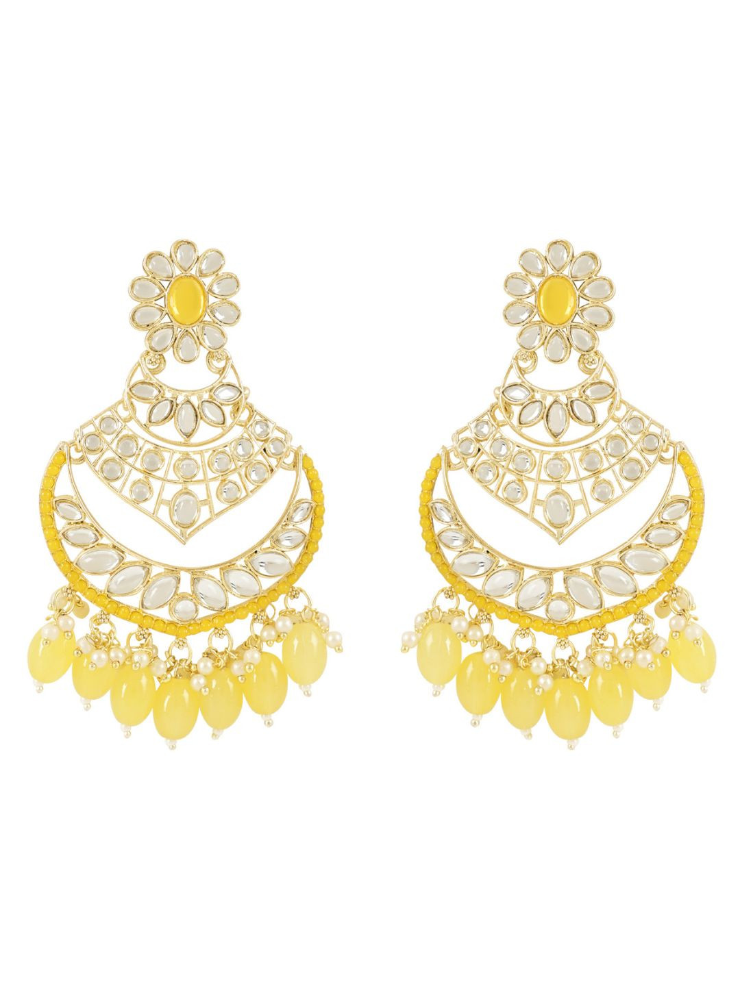

I Jewels Contemporary Drop Earrings, Yellow