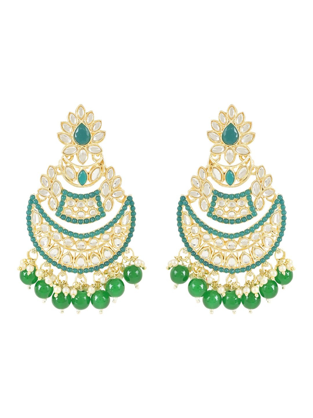 

I Jewels Contemporary Drop Earrings, Green