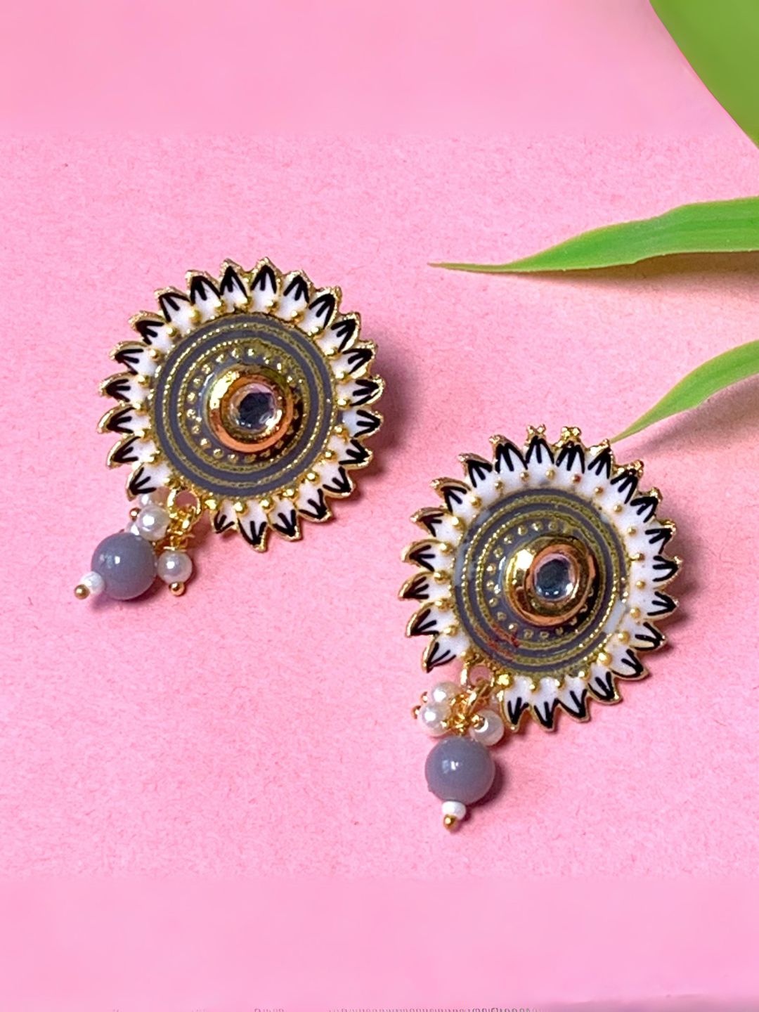 

I Jewels Gold-Plated Pearl Beaded Drop Earrings
