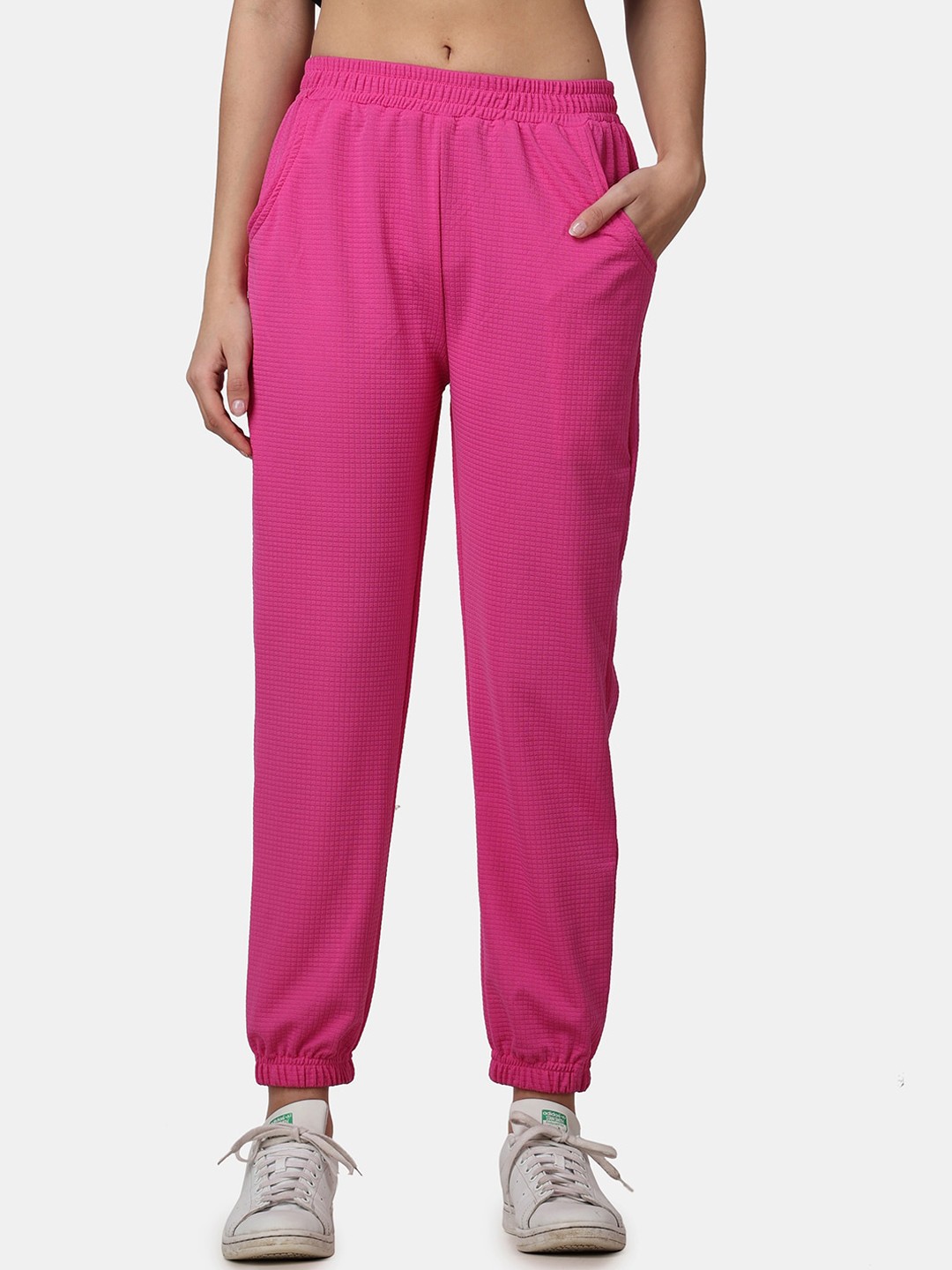 

Popwings Women Smart Loose Fit Easy Wash Joggers, Pink