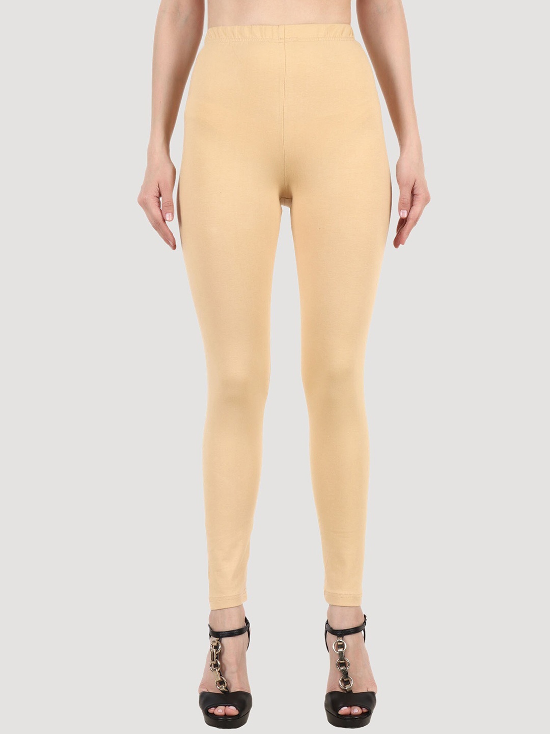 

Popwings Skinny Fit Ankle Length Leggings, Gold