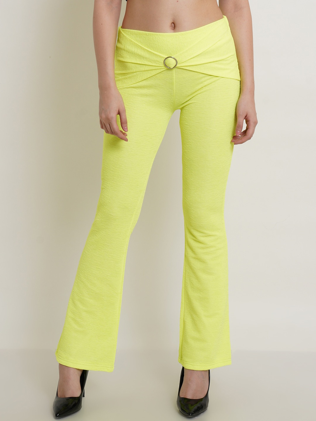 

Popwings Women Smart Non Iron Bootcut Trousers, Lime green