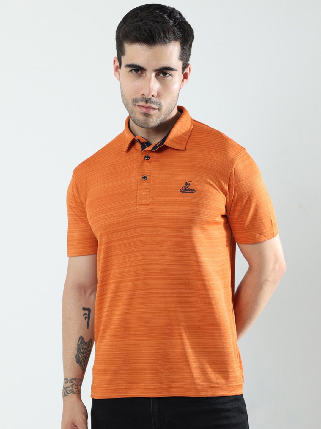 

STELLERS Polo Collar Short Sleeves T-shirt, Rust