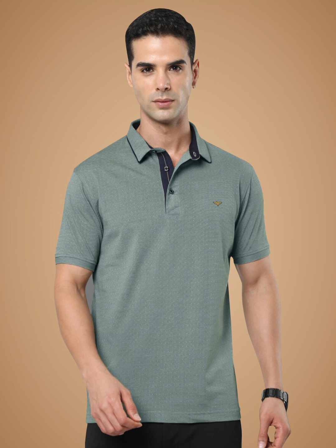 

STELLERS Solid Polo Collar T-shirt, Green