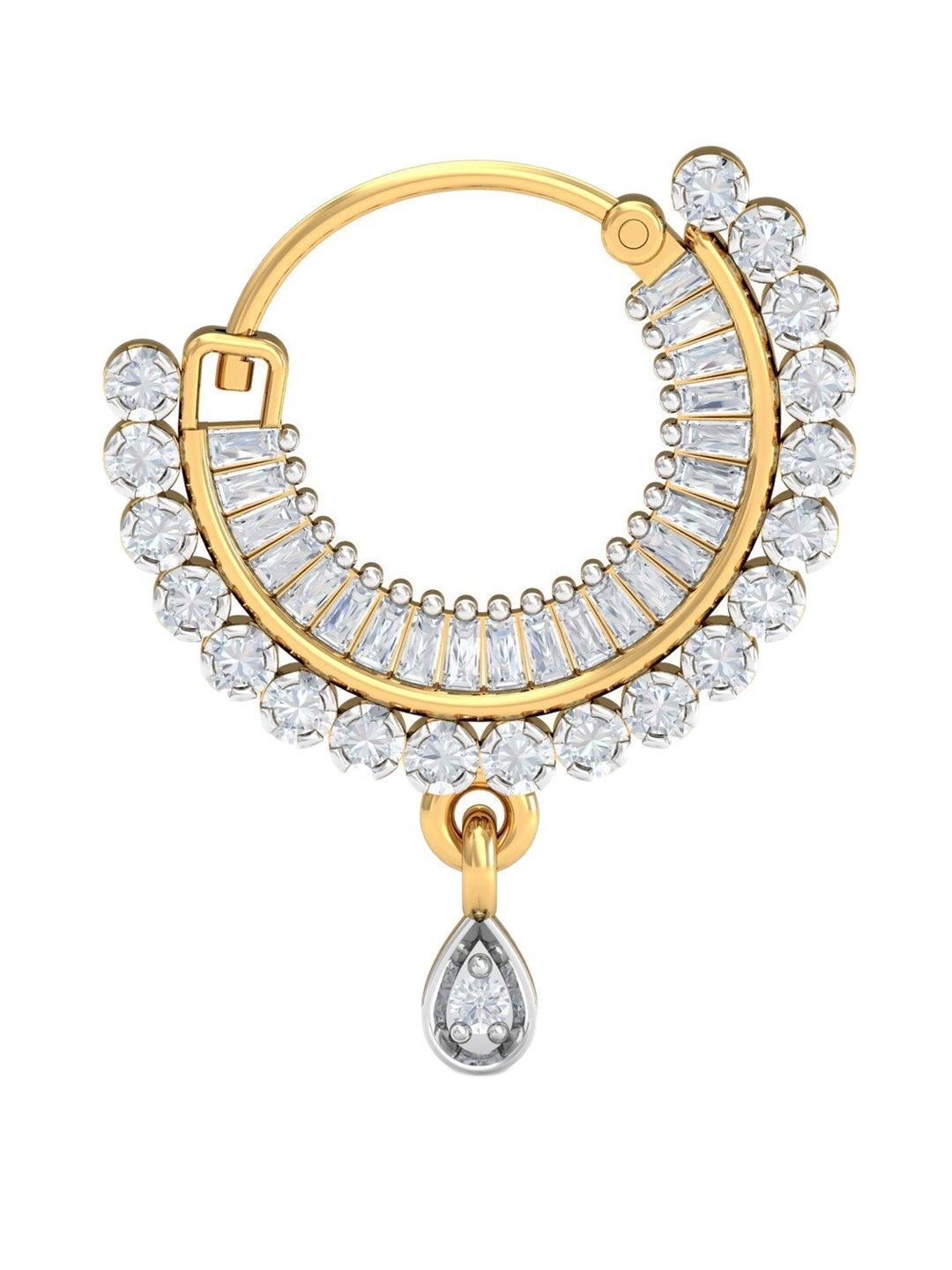 

KUBERBOX Traditional 18KT Gold Diamond Studded Nath-1.57gm