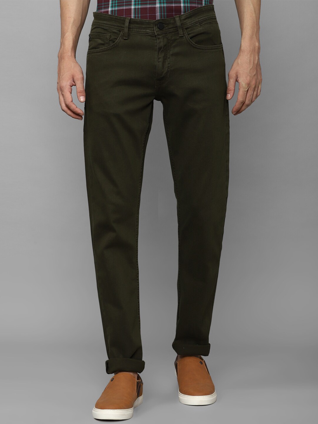 

Allen Solly Sport Men Skinny Fit Clean Look Stretchable Jeans, Olive