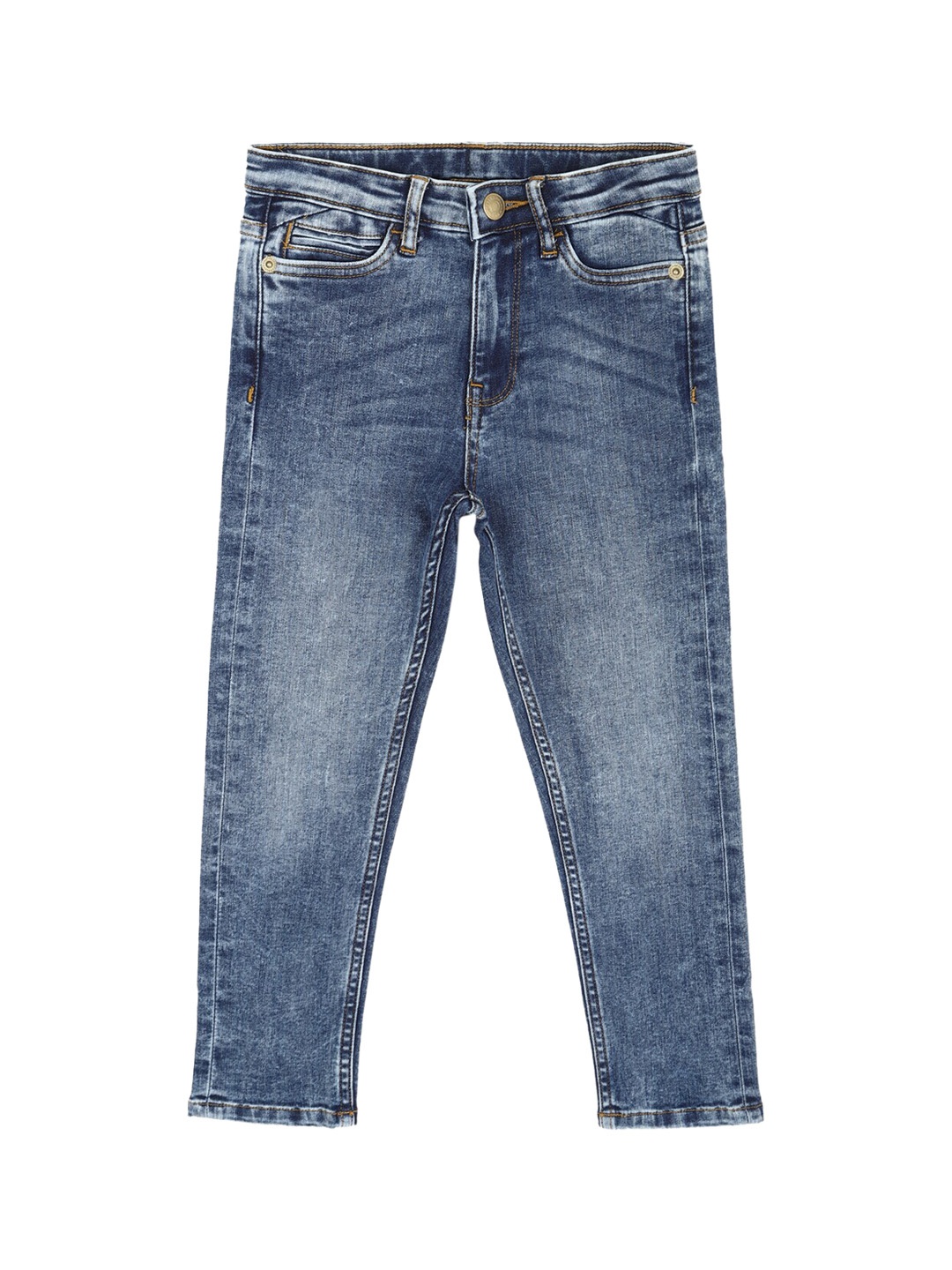 

Peter England Boys Skinny Fit Heavy Fade Clean Look Jeans, Blue
