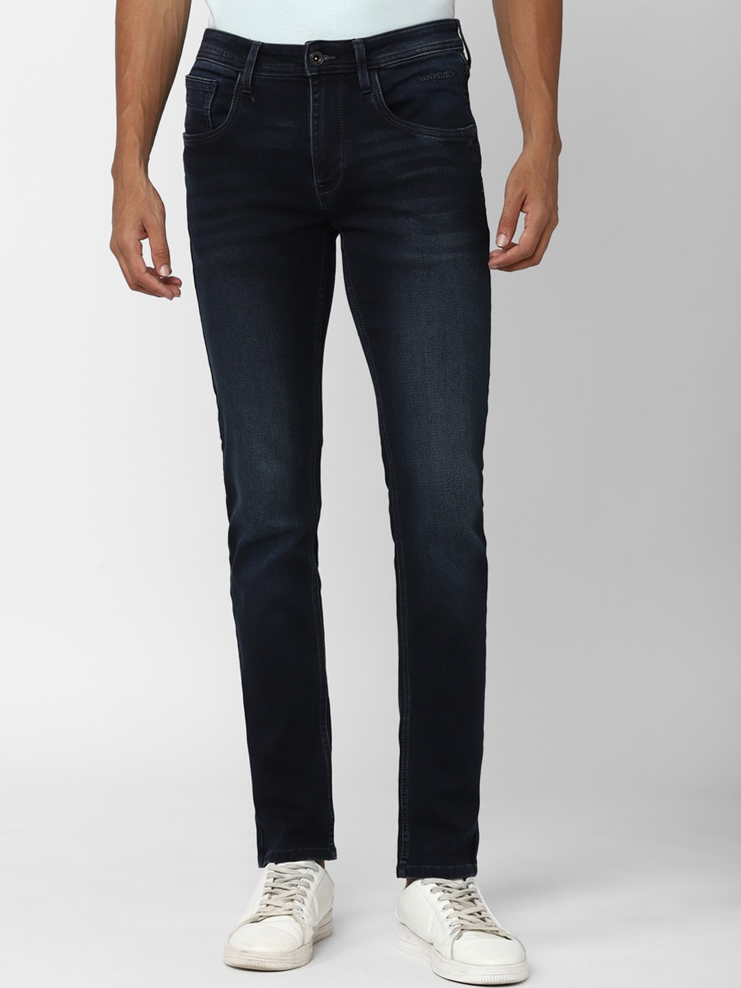 

VAN HEUSEN DENIM LABS Men Slim Fit Clean Look Light Fade Jeans, Blue