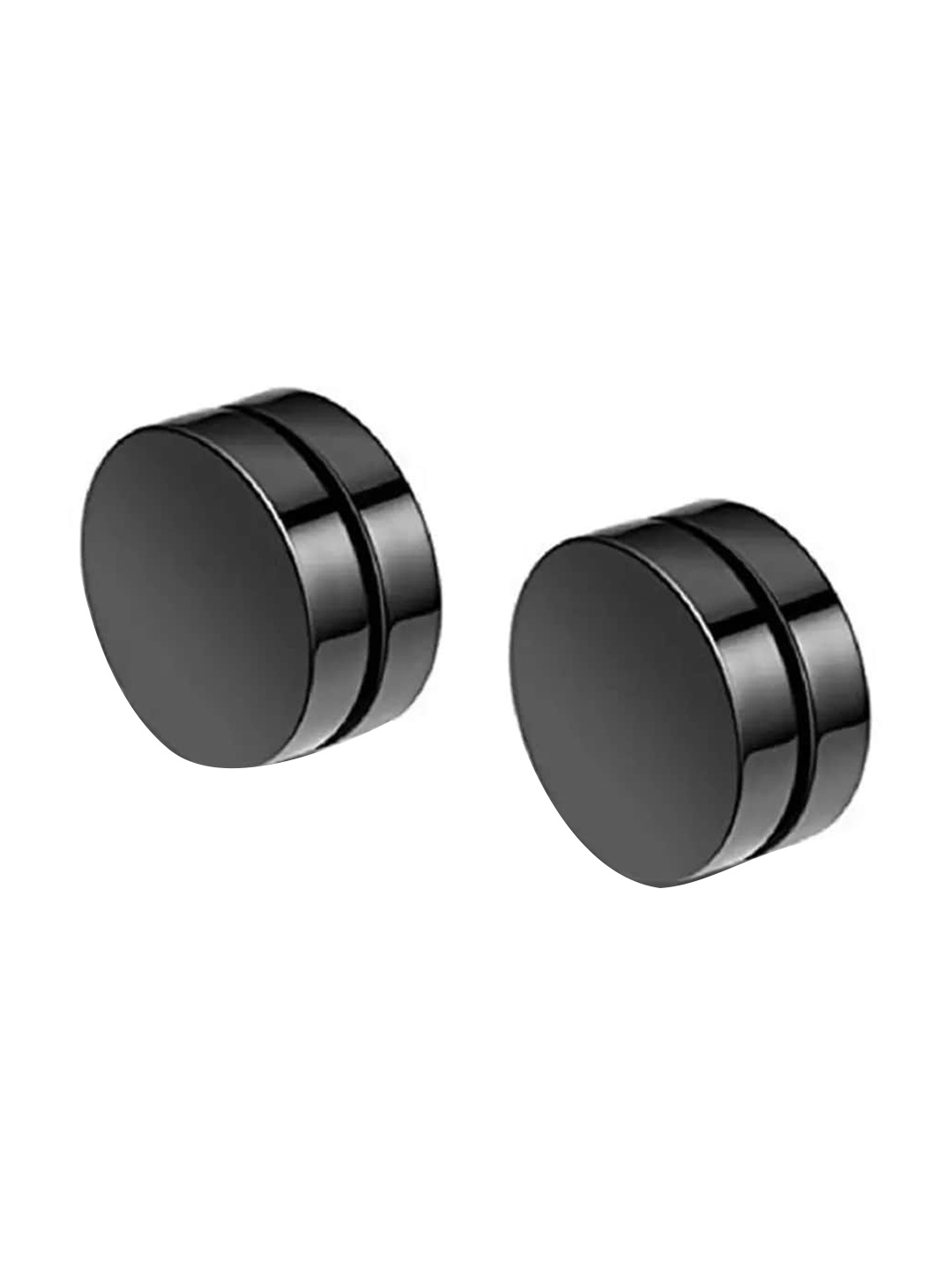 

Silver Shine Circular Shaped Studs Earrings, Black