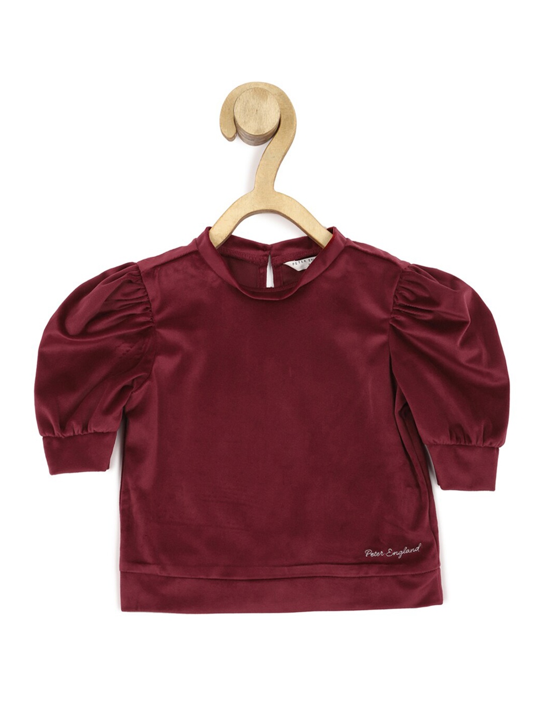 

Peter England Girls Puff Sleeves Top, Maroon