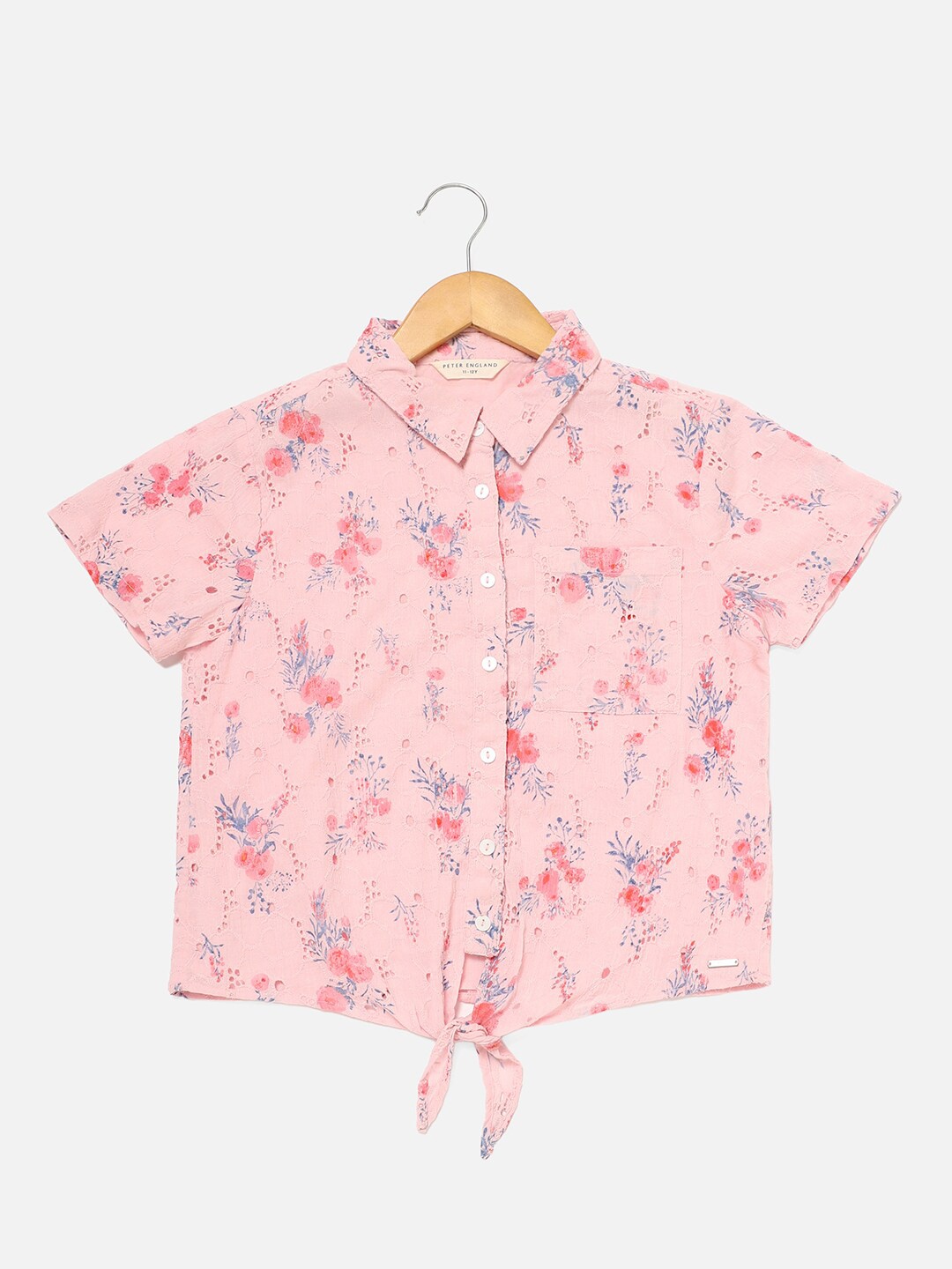 

Peter England Girls Floral Print Cotton Shirt Style Top, Pink