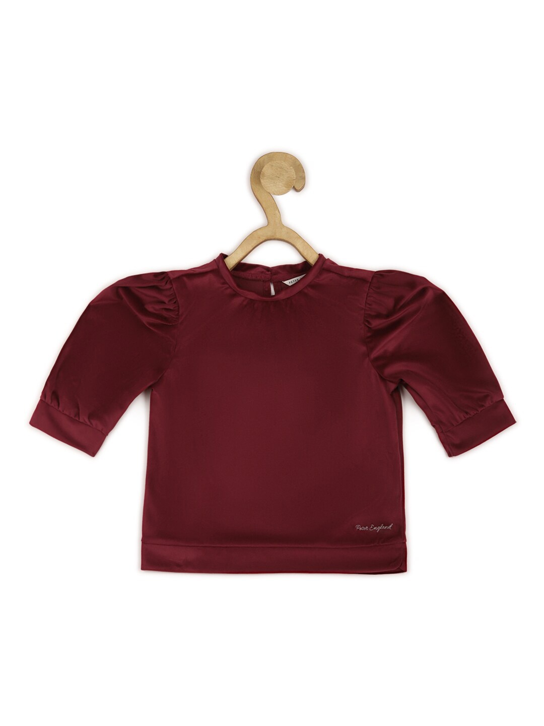 

Peter England Girls Puff Sleeves Top, Maroon