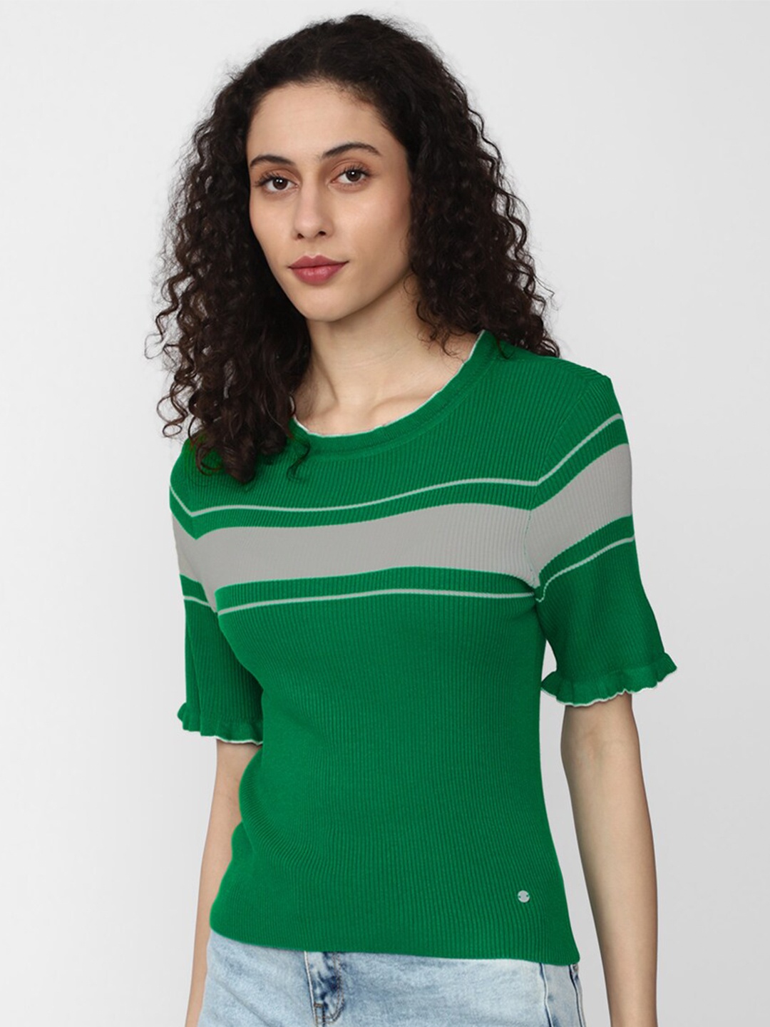 

Van Heusen Woman Striped Knitted Top, Green