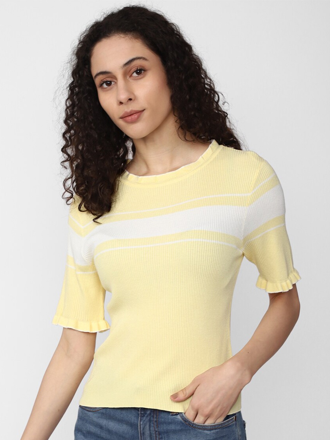 

Van Heusen Woman Horizontal Striped Top, Yellow