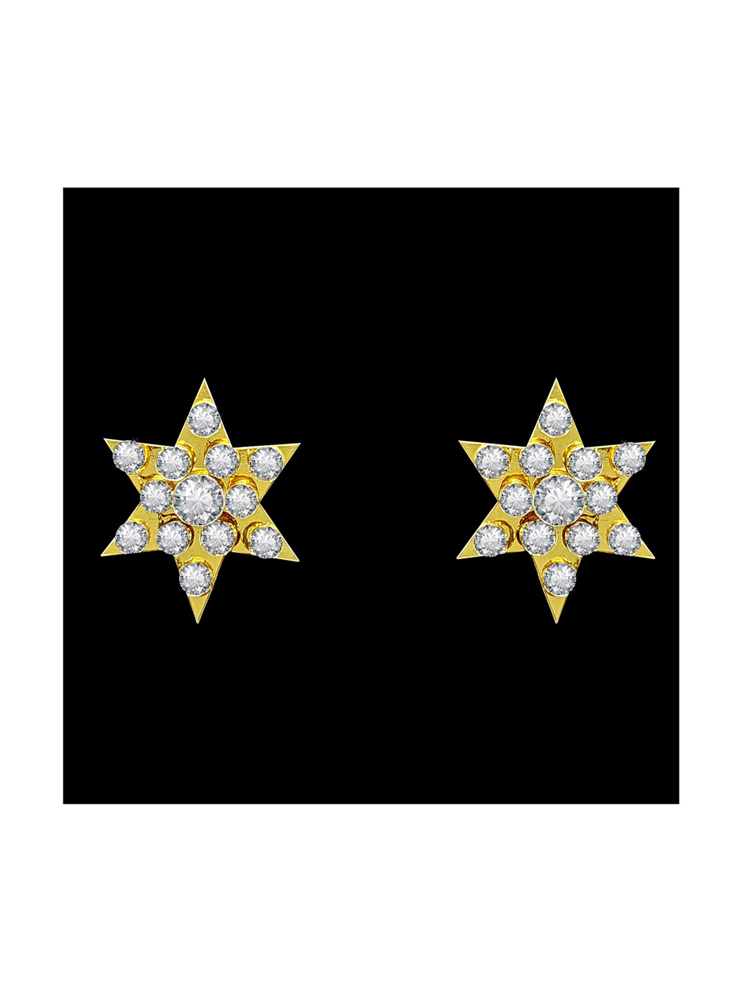 

Comet Busters Star Shaped Stone Studs Non Piercing Ear Stickers, Gold