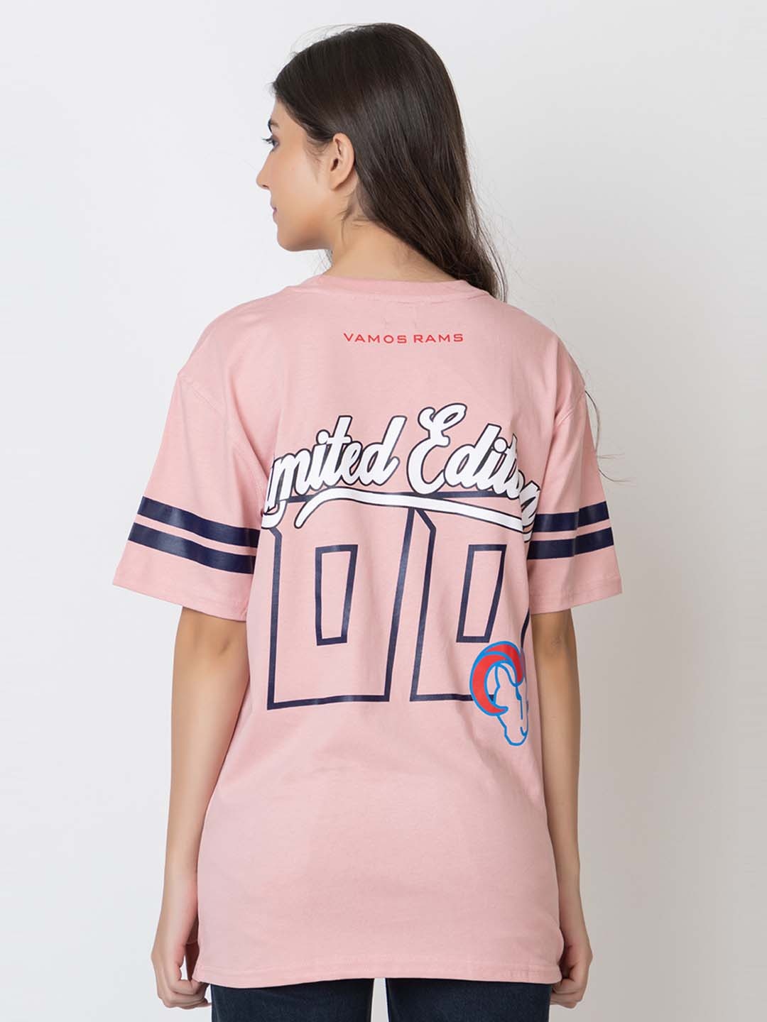 

Skidlers Typography Printed Pure Cotton Oversized T-shirt, Peach
