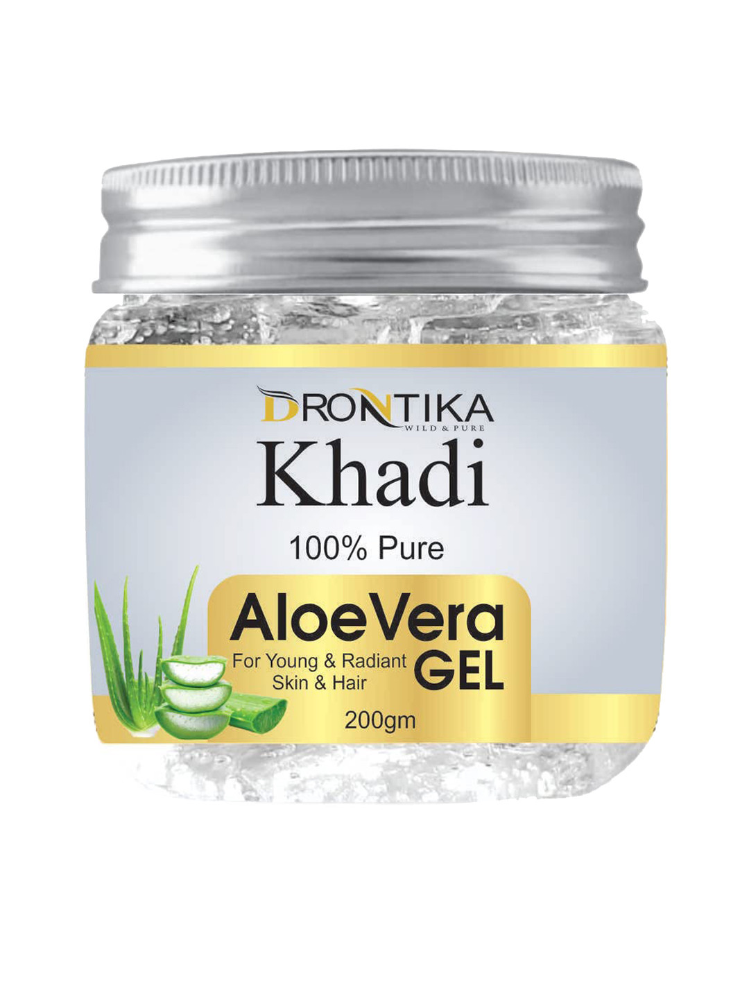 

DRONTIKA Khadi Pure Aloe Vera Gel for Young Radiant Skin & Hair - 200g, Transparent