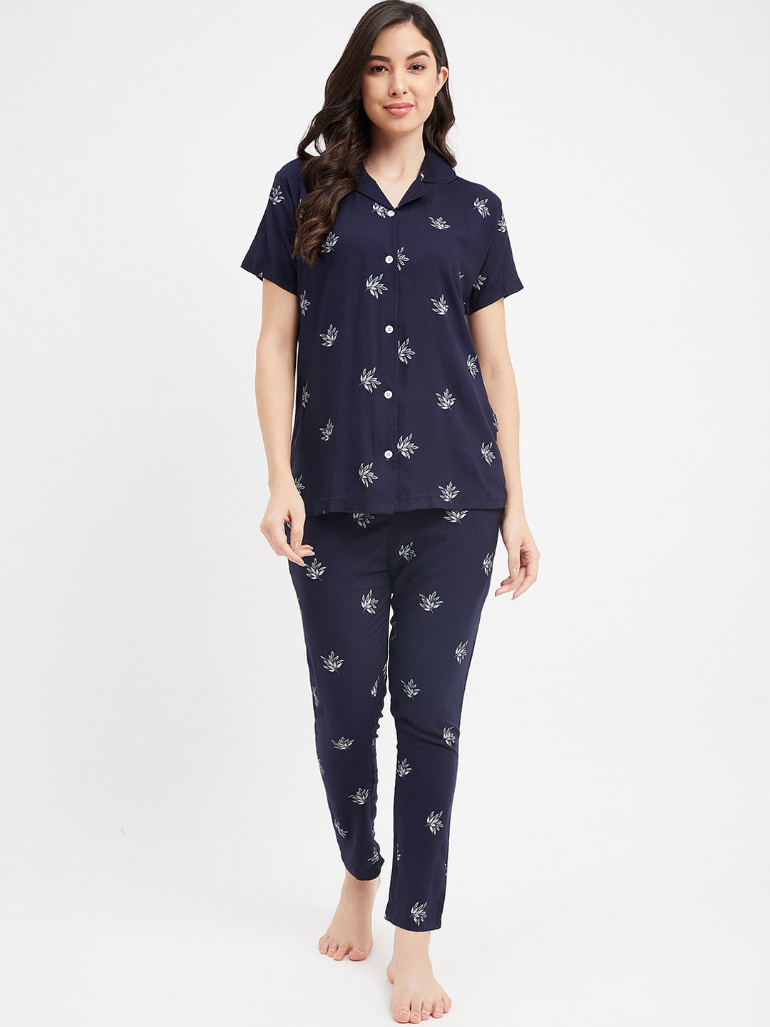 

FirstKrush Conversational Printed Pure Cotton Night Suit NS22-N, Navy blue