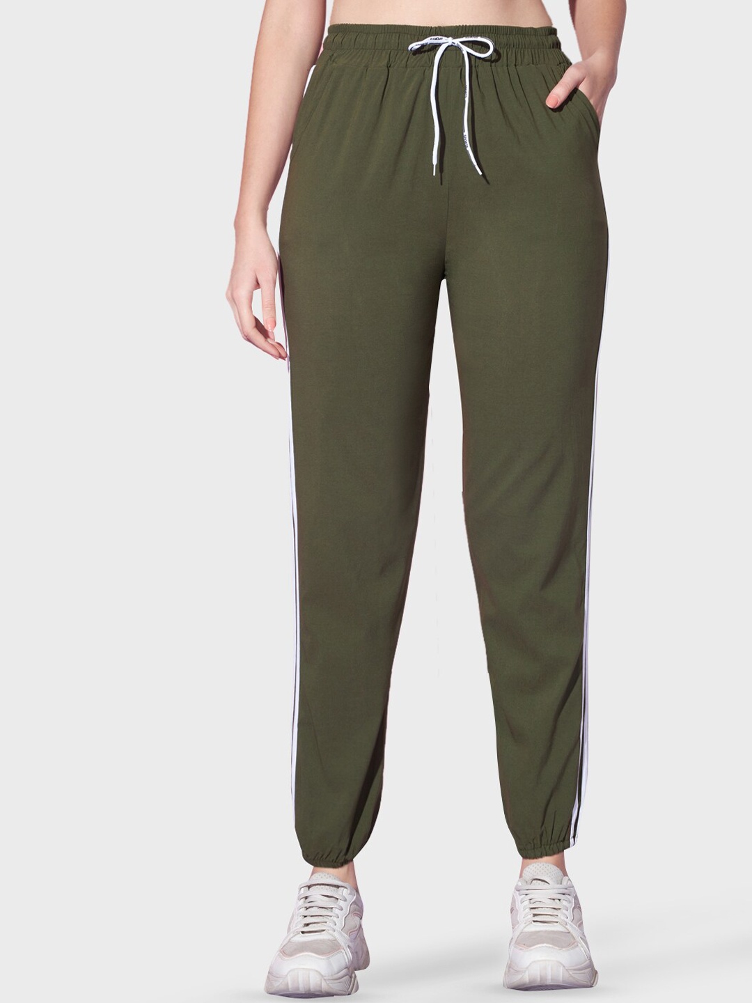 

BUY NEW TREND Women Relaxed-Fit Cotton Joggers, Olive