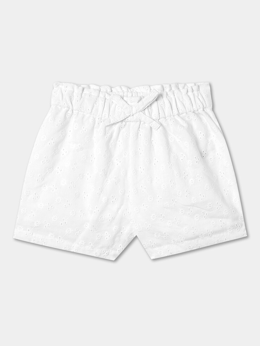 

R&B Girls High-Rise Casual Cotton Shorts, White