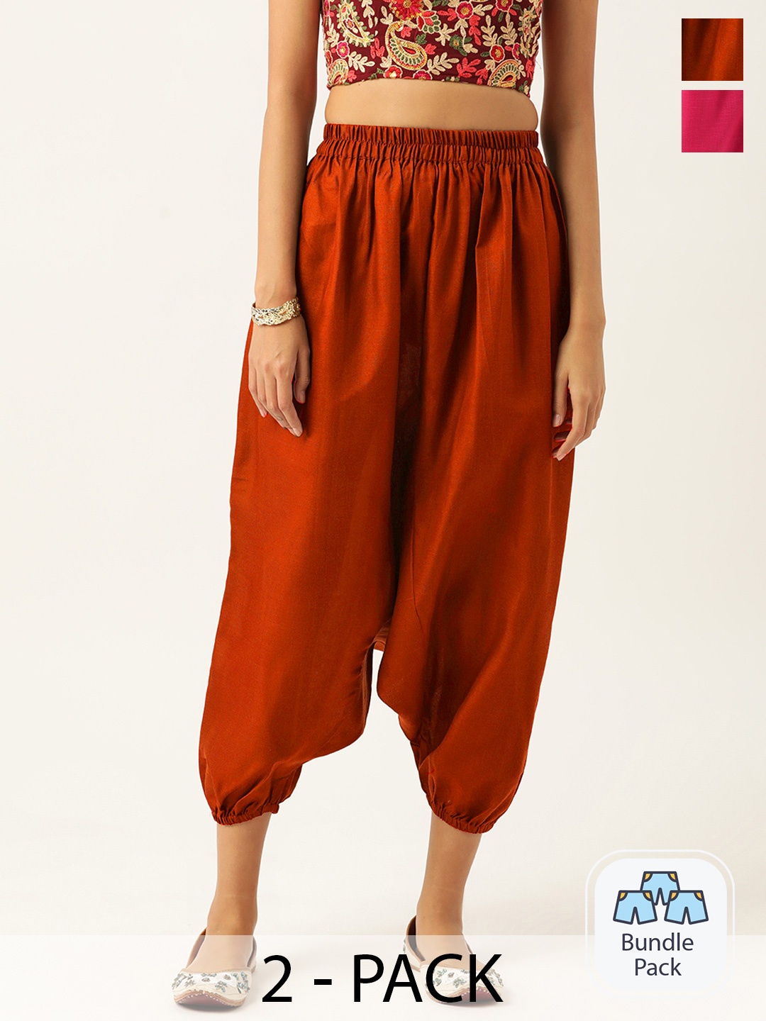

Molcha Women Pack Of 2 Harem Pants, Rust