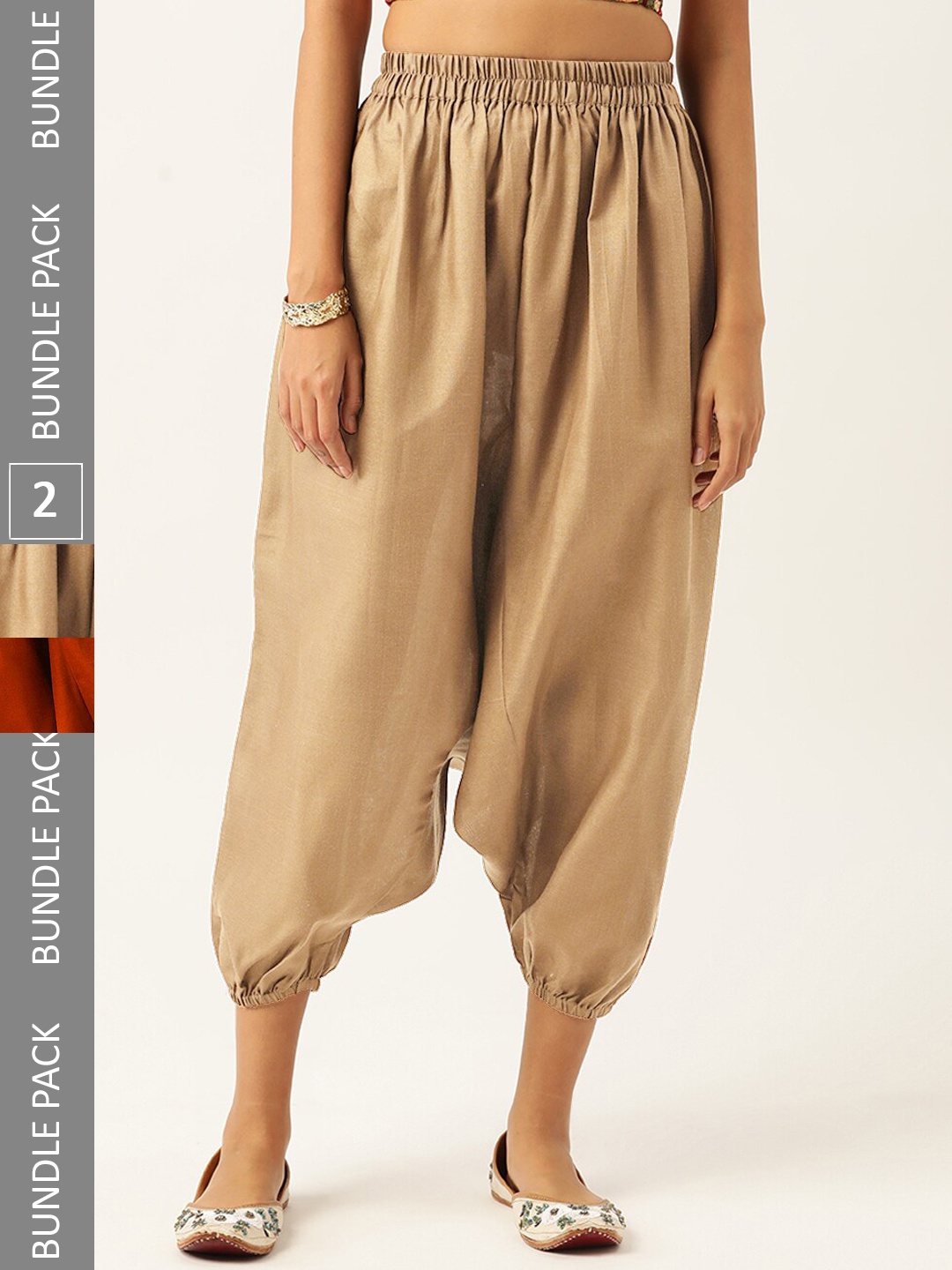 

Molcha Pack Of 2 Loose-Fit Harem Pants, Rust