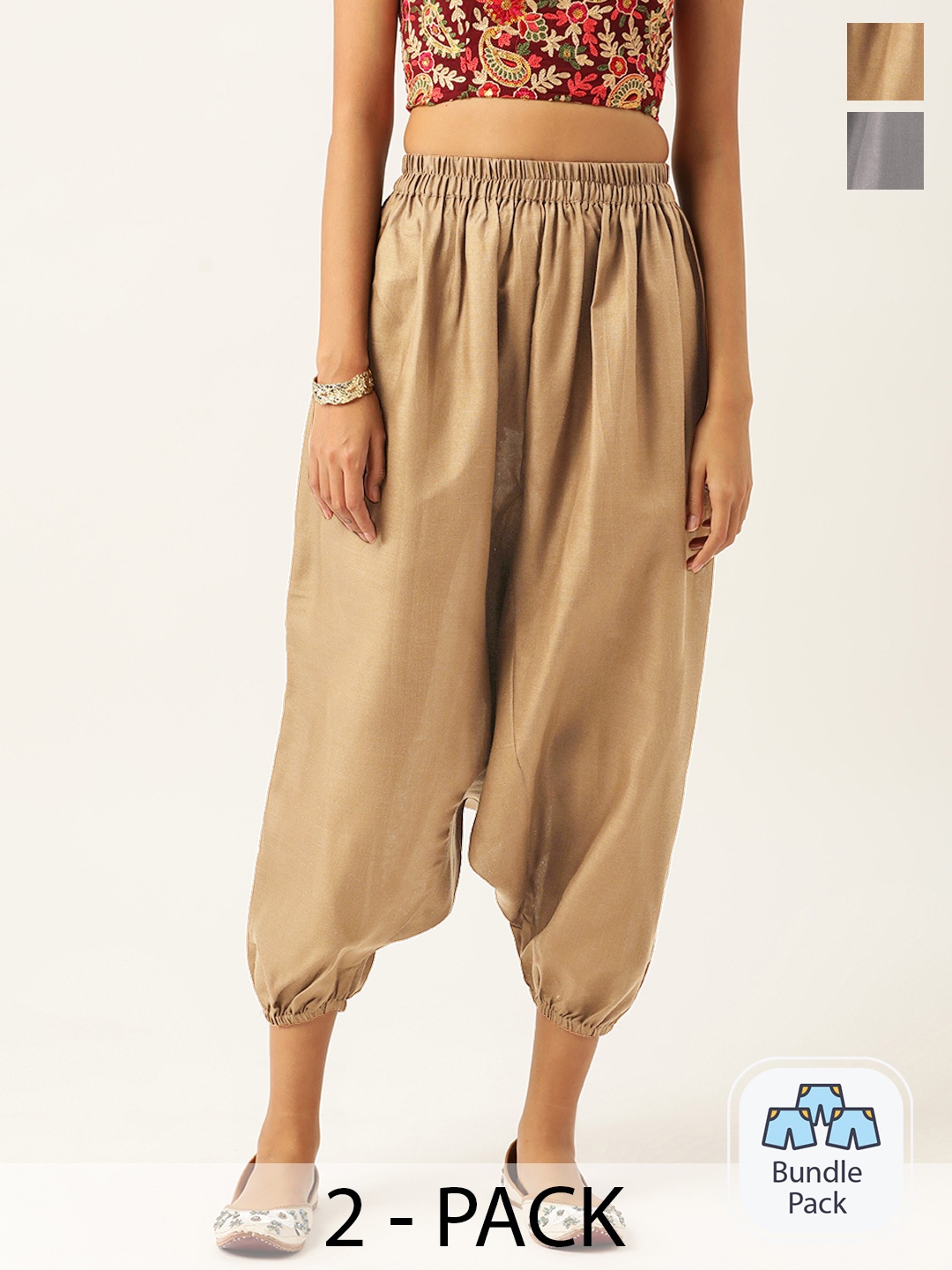 

Molcha Women Pack Of 2 Harem Pants, Beige