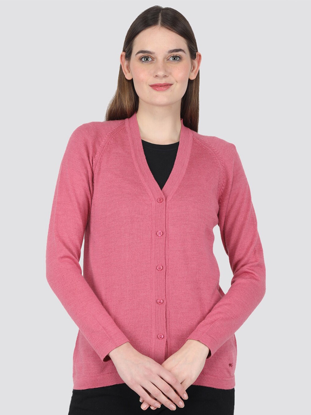 

Monte Carlo Women Woollen Cardigan Sweater, Pink