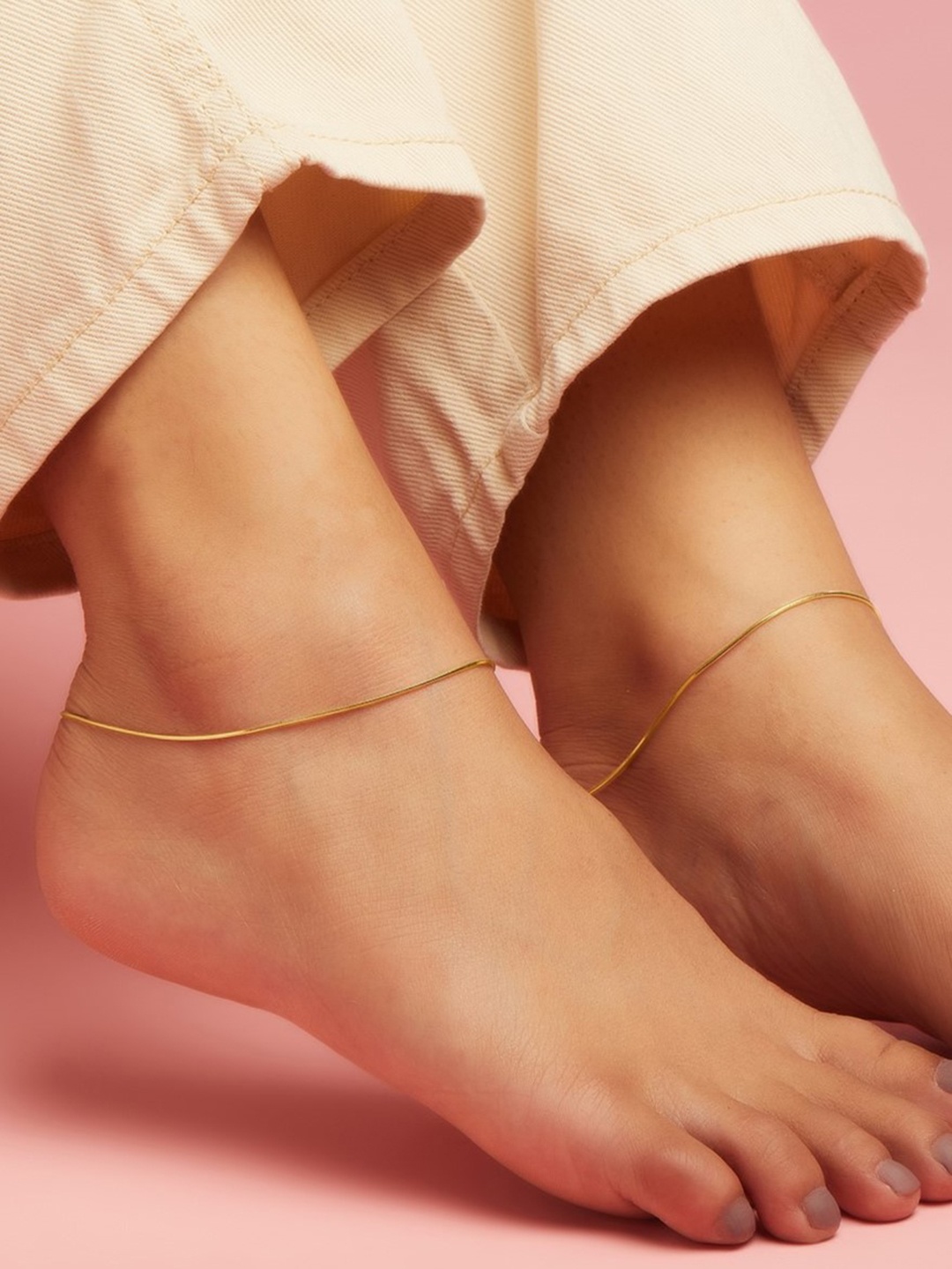 

Zavya Pack Of 2 Gold-Plated 925 Pure Silver Anklets