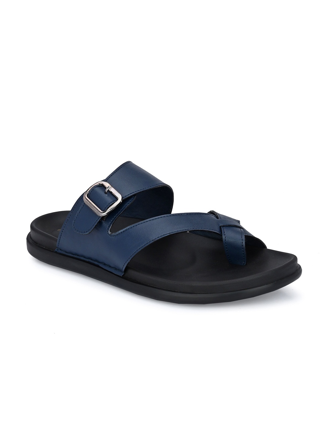 

Hitz Men One Toe Leather Comfort Sandals, Navy blue
