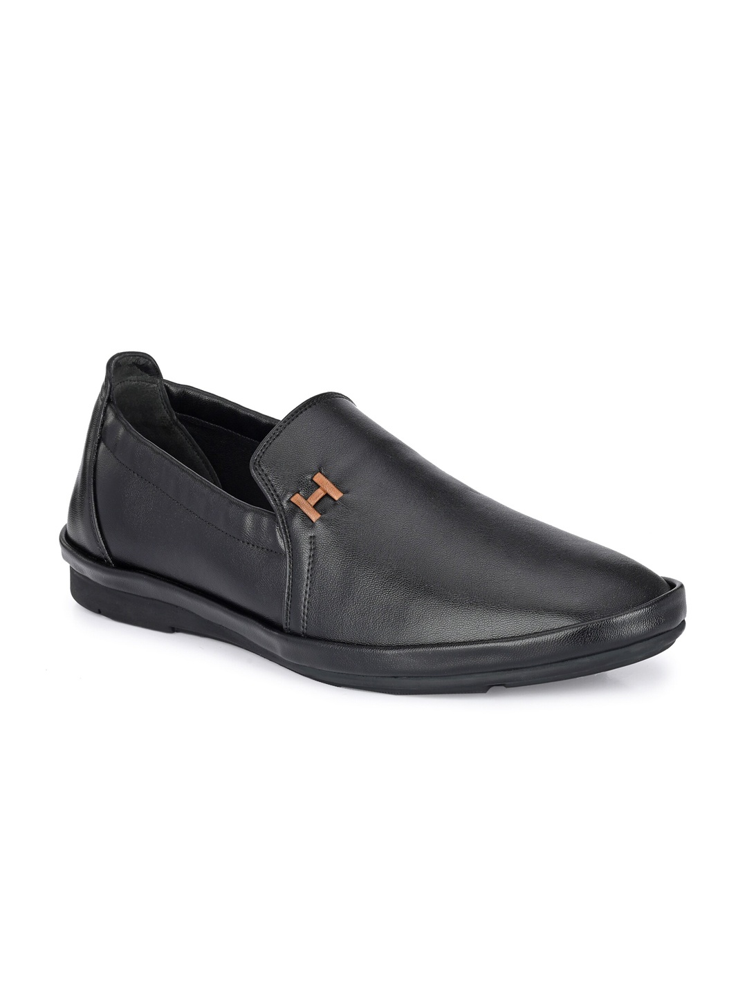 

Hitz Men Leather Formal Loafers, Black
