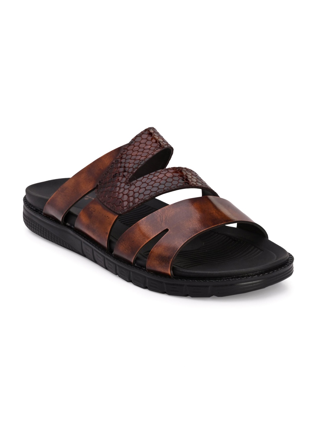 

Hitz Men Textured Leather Comfort Sandals, Tan