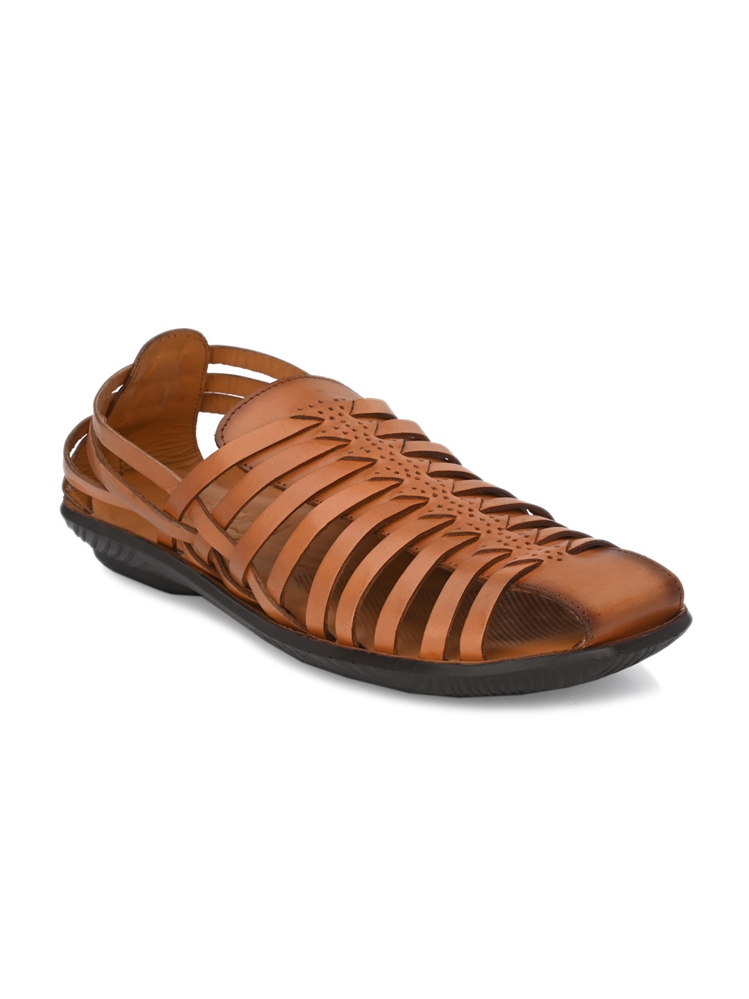 

Hitz Men Lightweight Leather Mojaris, Tan