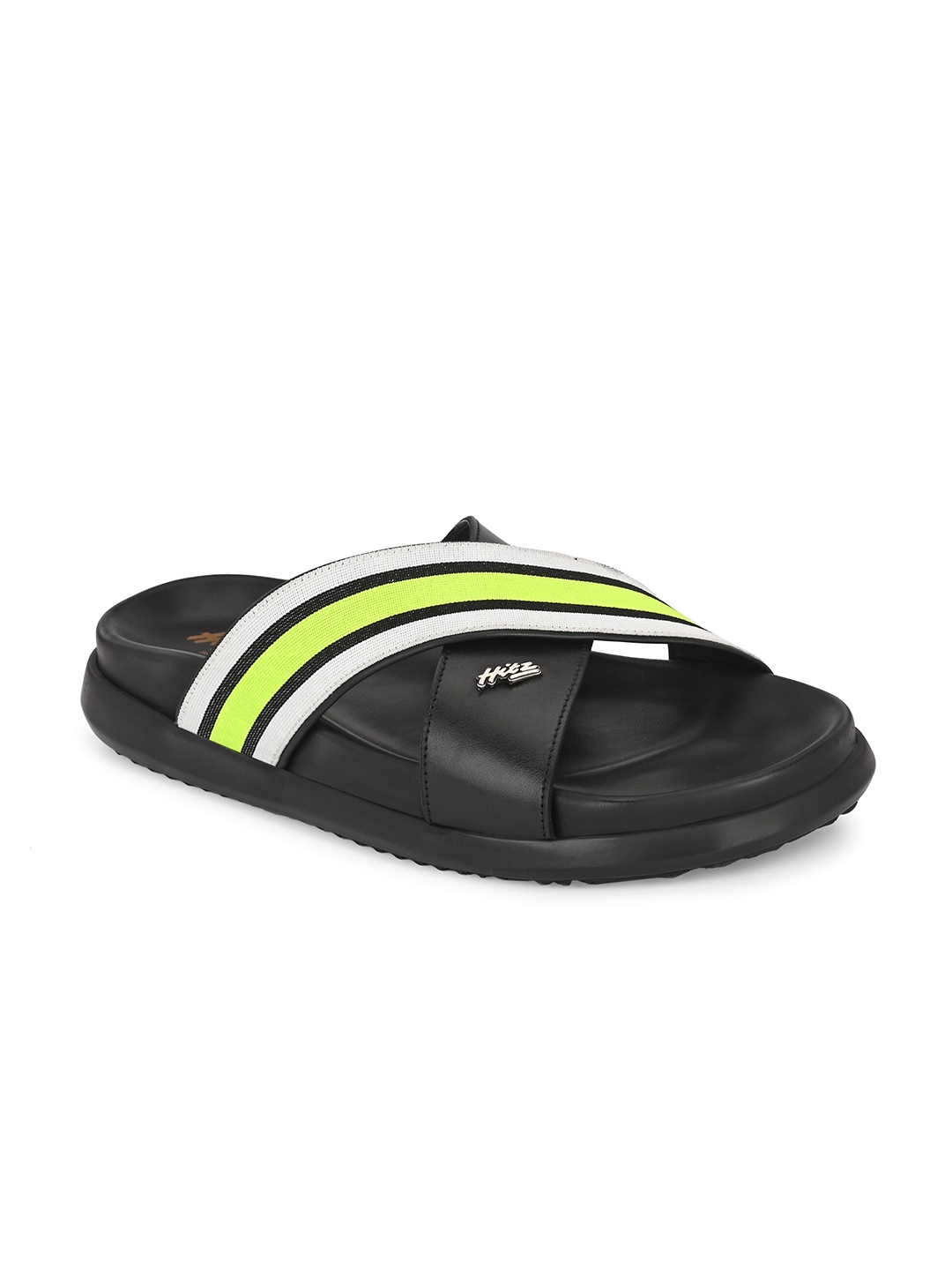

Hitz Men Striped Croslite Sliders, White