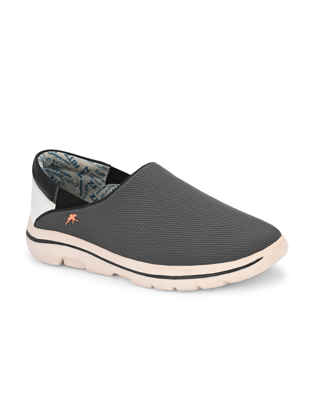 

Hitz Men Woven Design Mesh Lightweight Contrast Sole Slip-On Sneakers, Grey