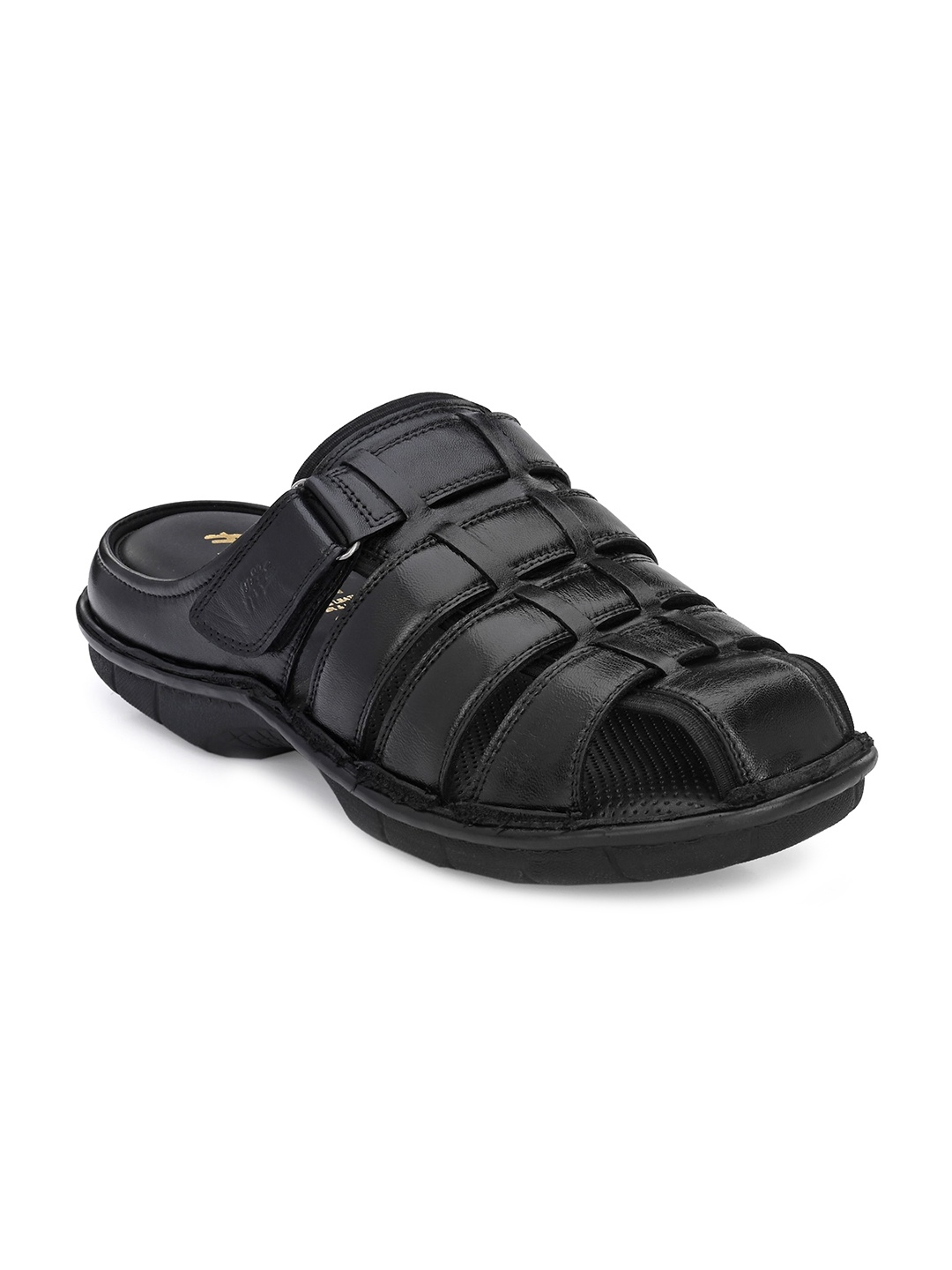 

Hitz Men Leather Comfort Sandals, Black