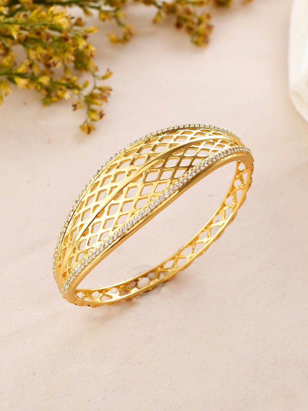 

Voylla Gold-Plated Stone Studded Cuff Bracelet