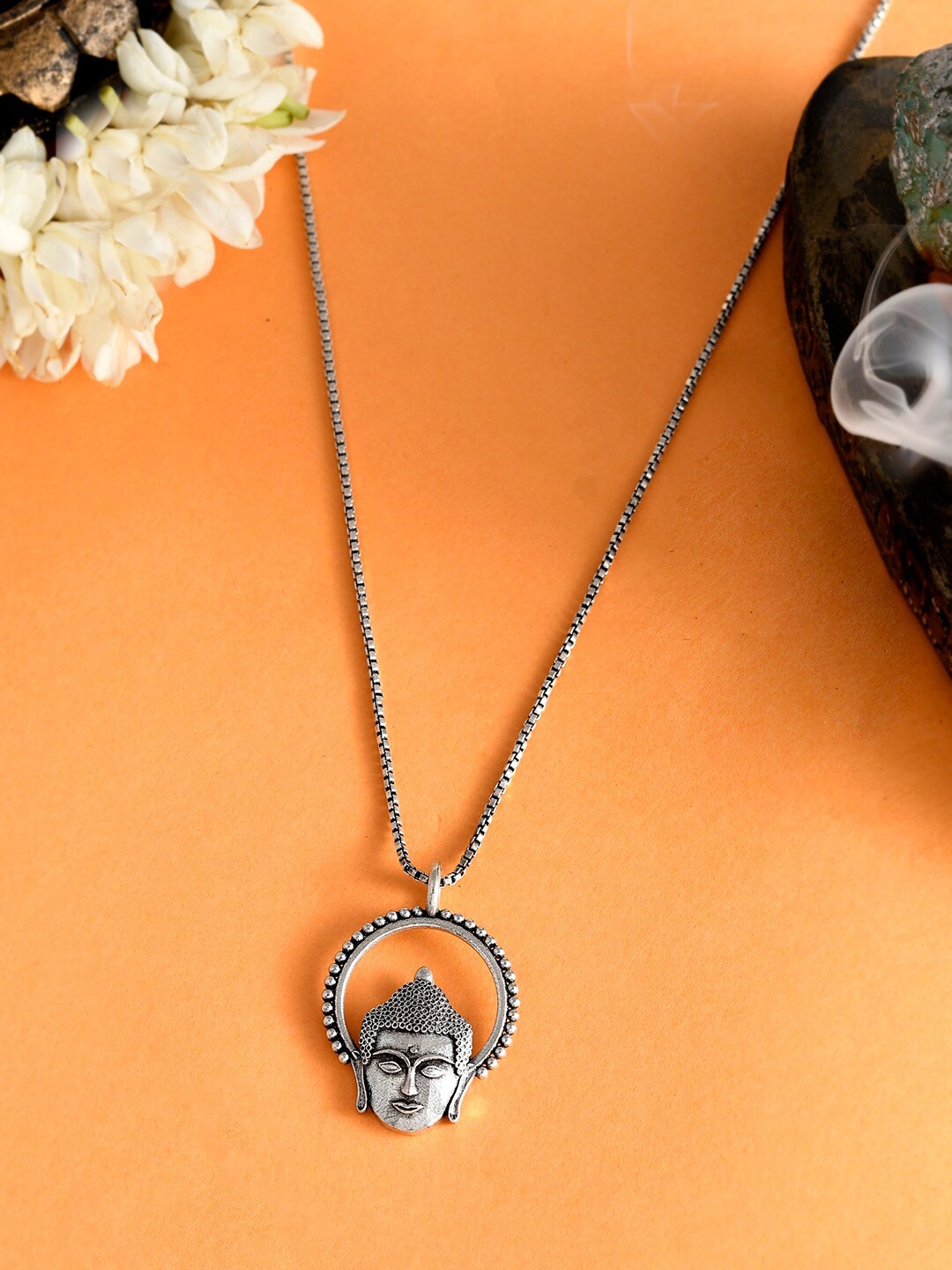 

Voylla Silver-Plated Bodhi Budha Pendant