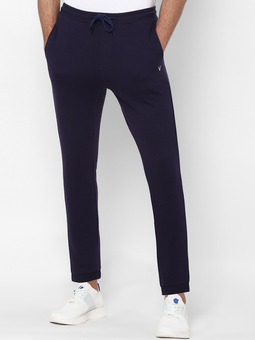 

Allen Solly Men Mid Rise Cotton Joggers, Navy blue
