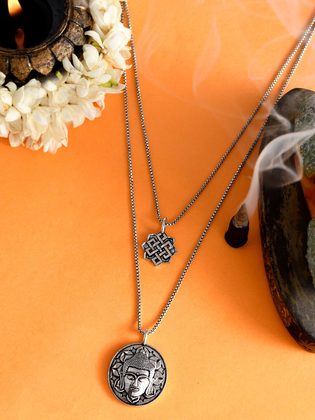 

Voylla Silver-Plated Layered Necklace