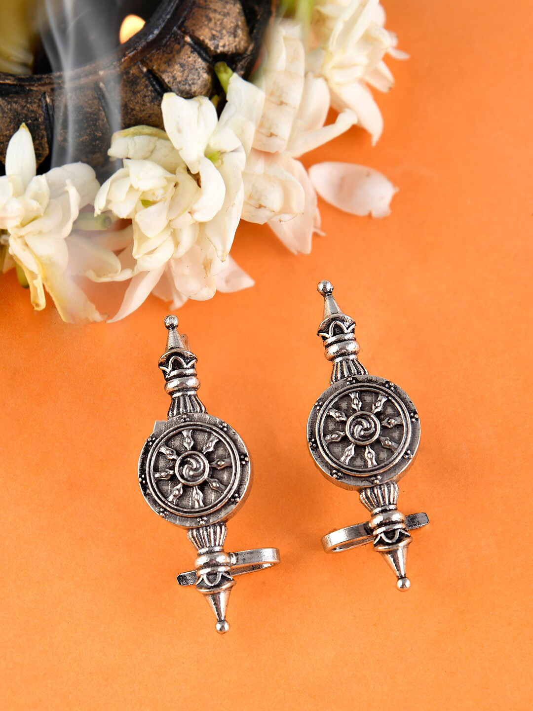

Voylla Silver-Plated Contemporary Drop Earrings