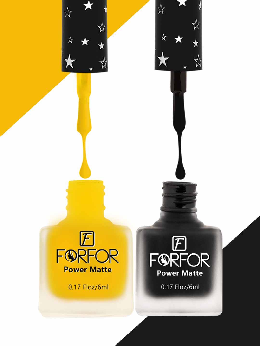 

FORFOR Set Of 2 Power Matte Long-Lasting Nail Polishes 6ml each - 107 & 116, Yellow