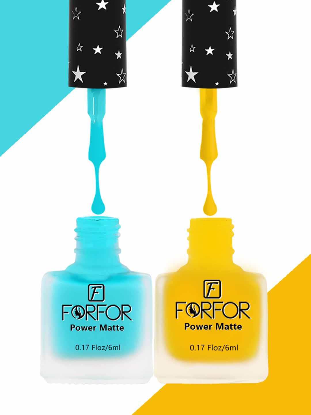 

FORFOR Set Of 2 Power Matte Long-Lasting Nail Polishes 6ml each - 116 & 113, Blue