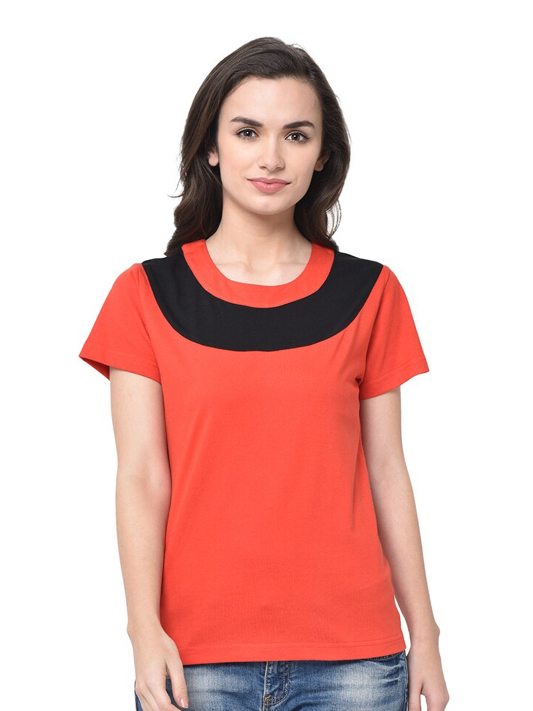 

GLITO Round Neck Cotton Top, Black